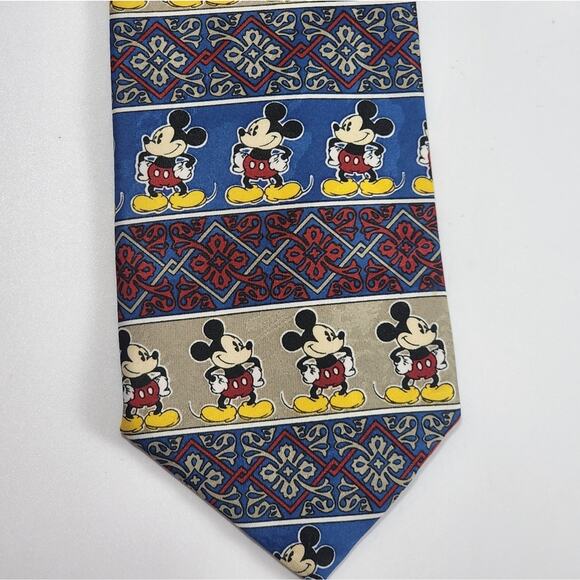 🌻3 for $18 Vintage Disney Mickey Mouse Striped Tie - Picture 1 of 3